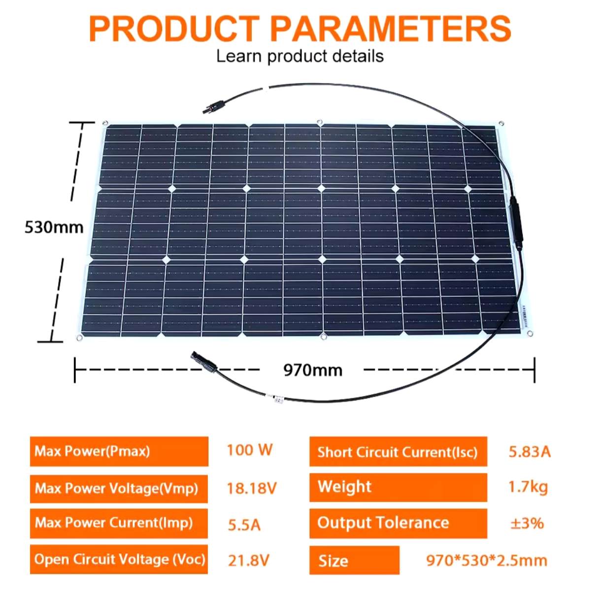 Panneau solaire Souple 100W